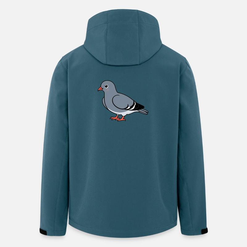 Cartoontaube Grau mit Orangenfüßen - Recycelte Männer Softshell-Jacke von Stanley/Stella - Dunkles Petrol