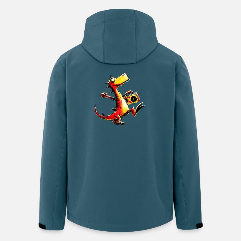 Cooles Retro Dino Boombox Design - Recycelte Männer Softshell-Jacke von Stanley/Stella - Dunkles Petrol