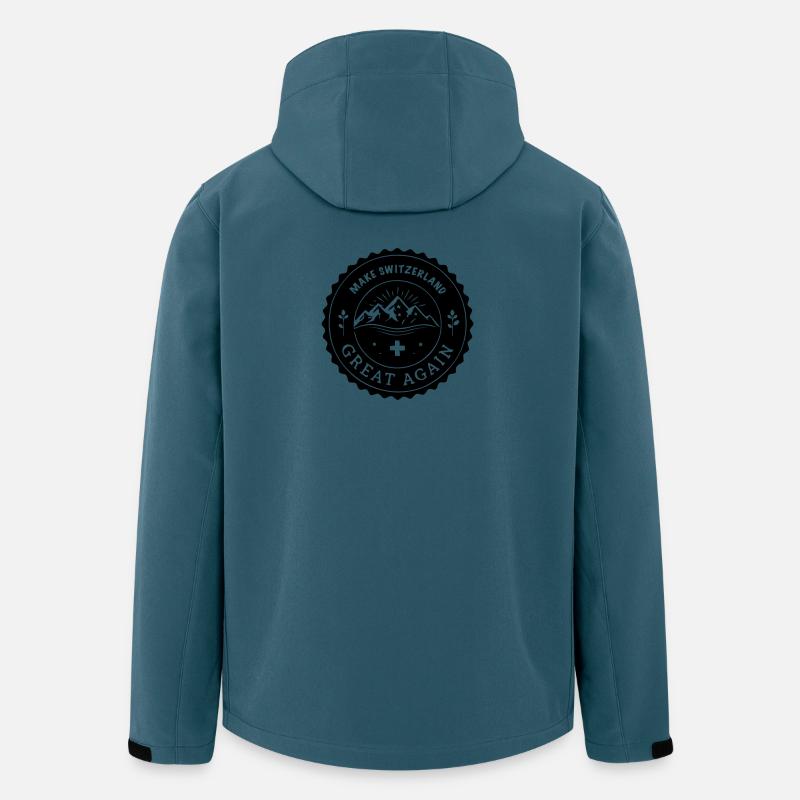 MAKE SWITZERLAND GREAT AGAIN Emblem - Recycelte Männer Softshell-Jacke von Stanley/Stella - Dunkles Petrol