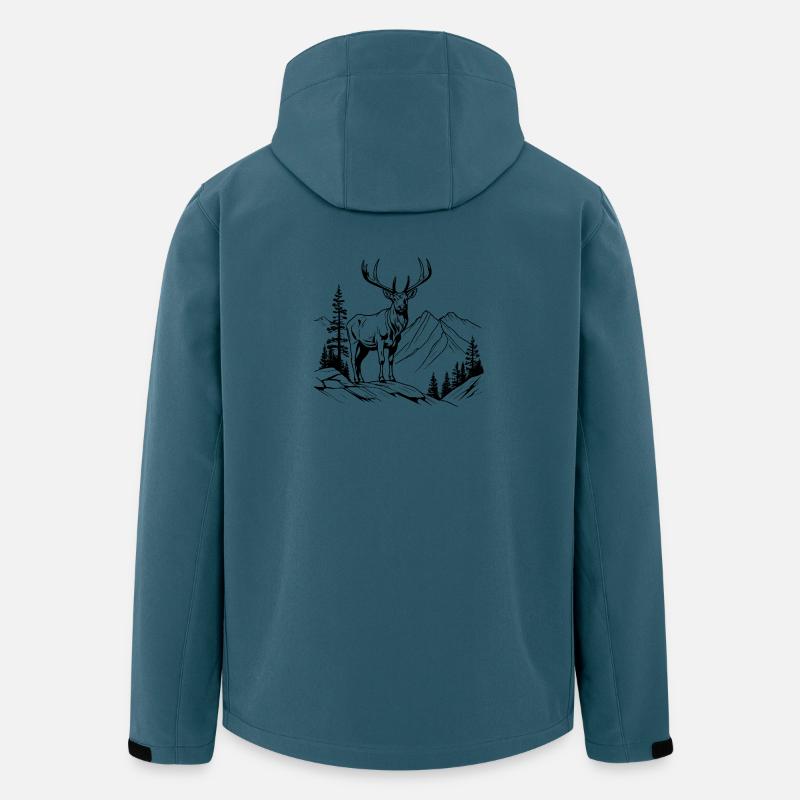 Tier Hirsch Wald Natur Symbol - Recycelte Männer Softshell-Jacke von Stanley/Stella - Dunkles Petrol