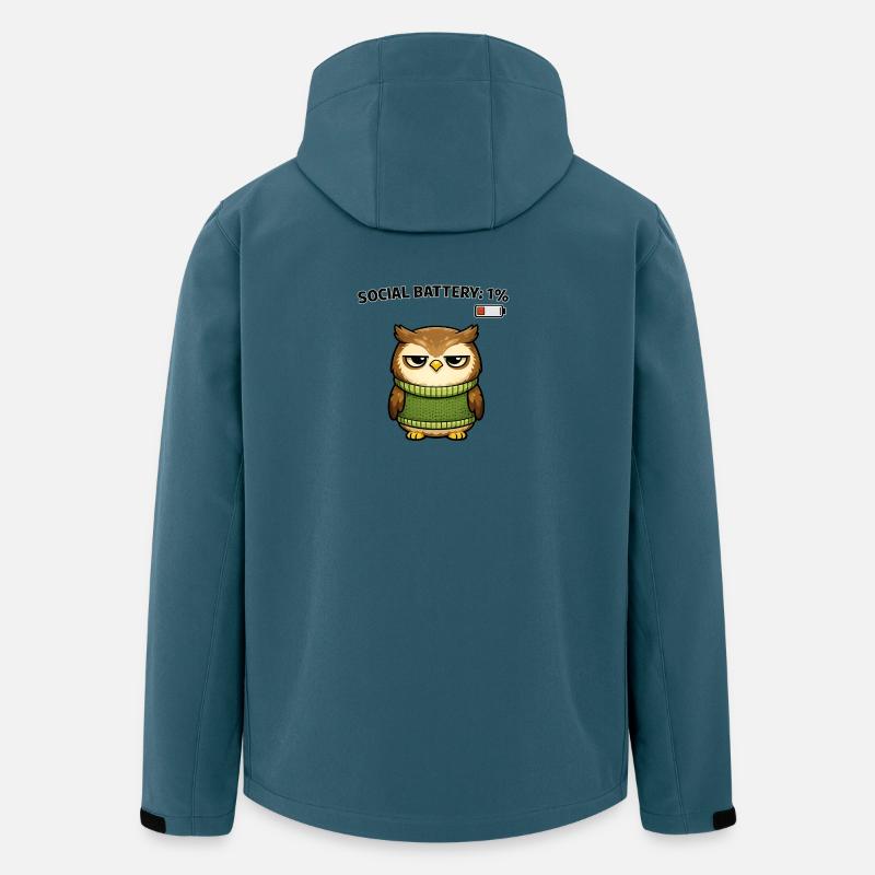 Pull hibou 1 % d’humour de batterie - Veste softshell homme en polyester recyclé Stanley/Stella - bleu pétrole foncé