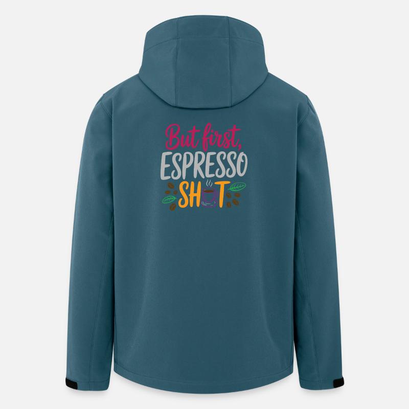 Aber erster Espresso-Shot - Recycelte Männer Softshell-Jacke von Stanley/Stella - Dunkles Petrol