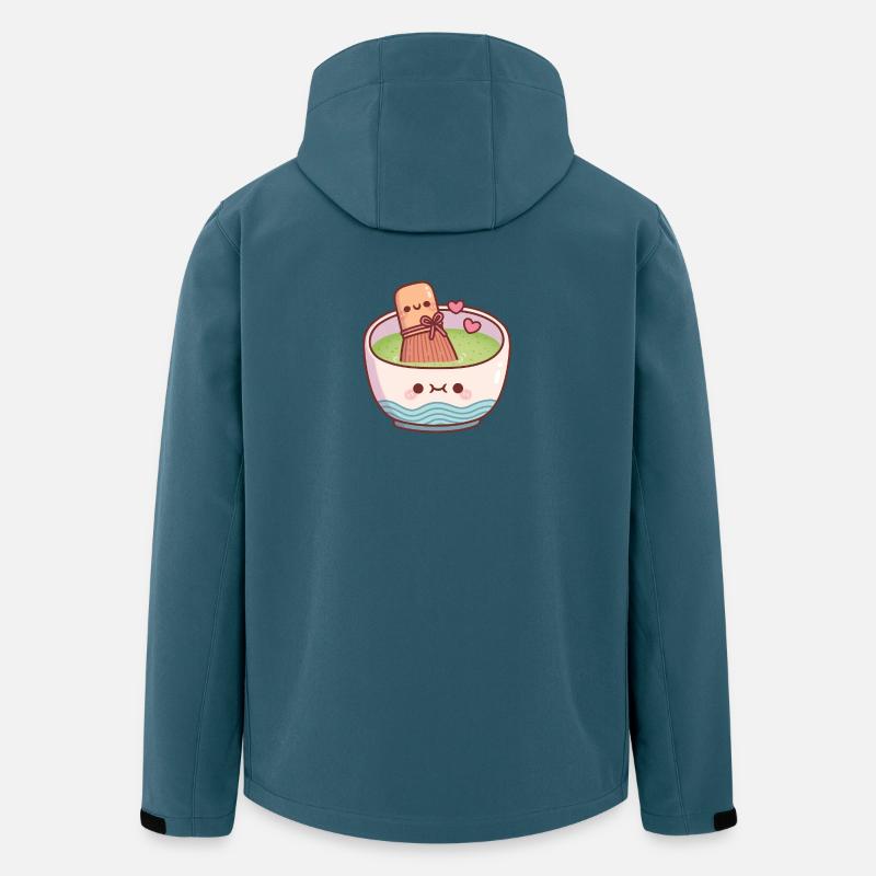 Mignon bol de thé matcha et fouet pour la Saint-Valentin - Veste softshell homme en polyester recyclé Stanley/Stella - bleu pétrole foncé