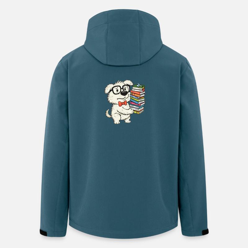 Bücherwurm und gestapelte Bücher - Recycelte Männer Softshell-Jacke von Stanley/Stella - Dunkles Petrol