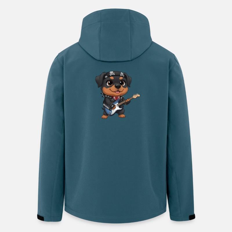 Punk Hund Gitarrist - Recycelte Männer Softshell-Jacke von Stanley/Stella - Dunkles Petrol