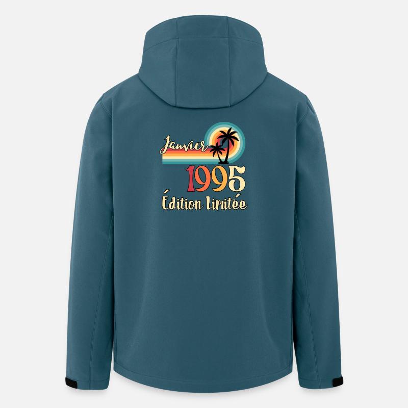 Janvier 1995 – Édition limitée rétro - Veste softshell homme en polyester recyclé Stanley/Stella - bleu pétrole foncé