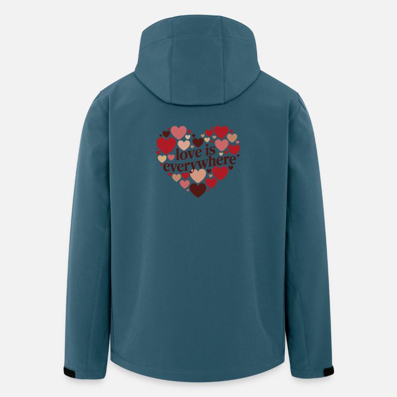 Love ist Everywhere Heart-Design - Recycelte Männer Softshell-Jacke von Stanley/Stella - Dunkles Petrol
