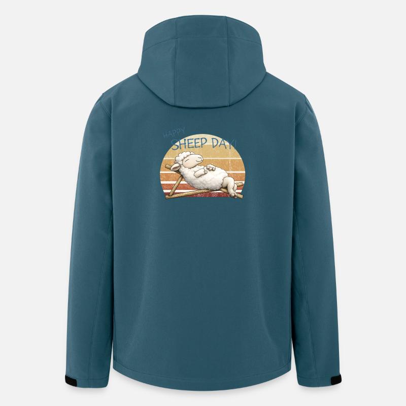 Happy Sheep Day Retro Sunset - Recycelte Männer Softshell-Jacke von Stanley/Stella - Dunkles Petrol