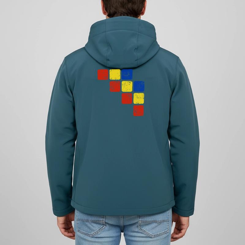 Colors Ornament Pattern - Basic Colors Men’s Recycled Softshell Jacket Discoverer by Stanley/Stella