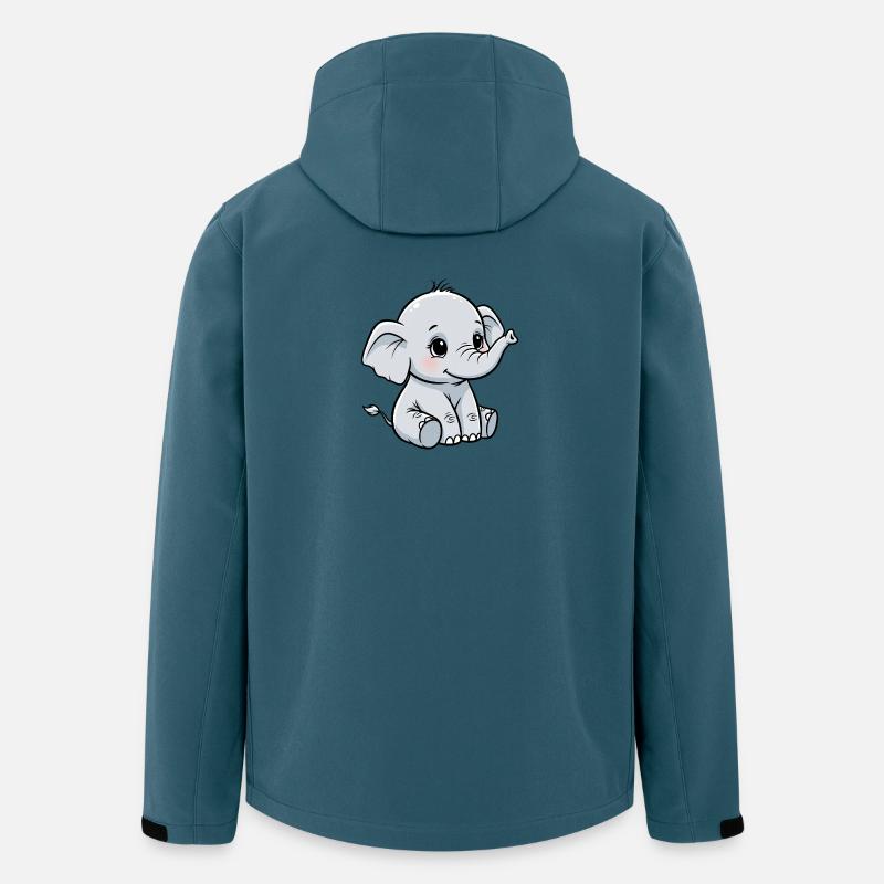 Kuschelsüßer Baby Elefant - Recycelte Männer Softshell-Jacke von Stanley/Stella - Dunkles Petrol