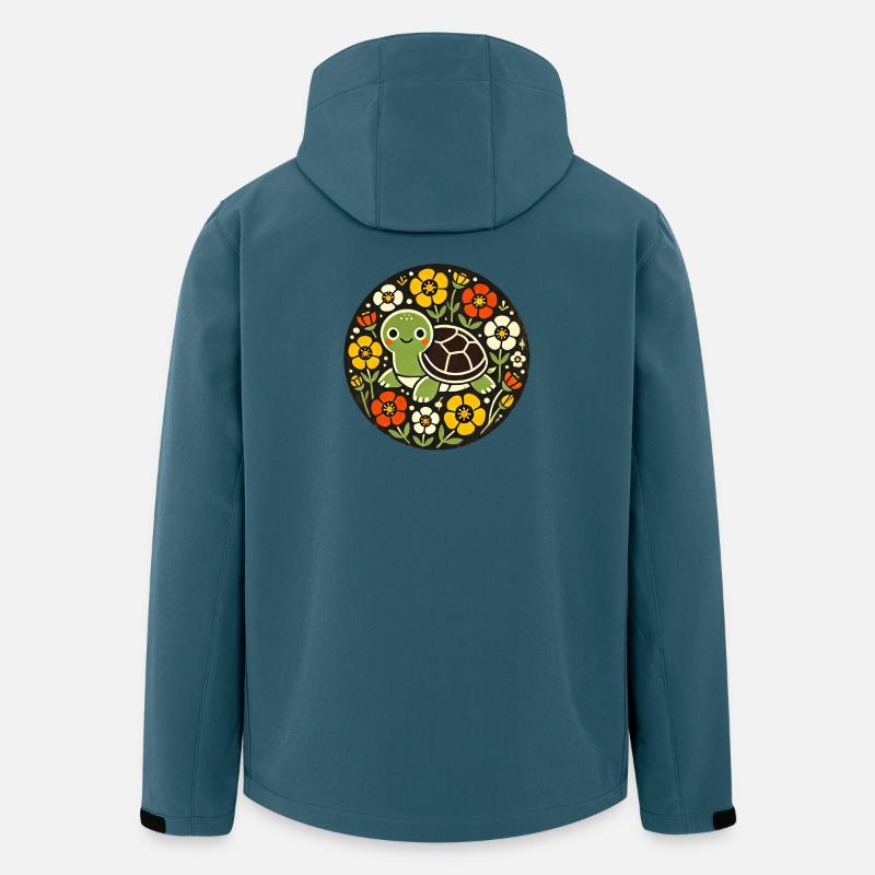 Tiny Turtle Amid Floral Circle - Men’s Recycled Softshell Jacket by Stanley/Stella - stargazer