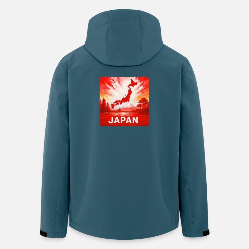 Japan Reise Design - Recycelte Männer Softshell-Jacke von Stanley/Stella - Dunkles Petrol