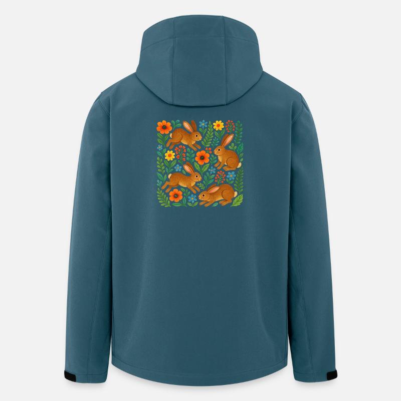 Spring Meadow Rabbits in Bloom - Men’s Recycled Softshell Jacket by Stanley/Stella - stargazer