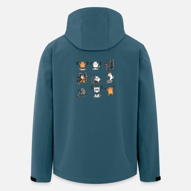 Leg Day with Cat Cat - Recycelte Männer Softshell-Jacke von Stanley/Stella - Dunkles Petrol