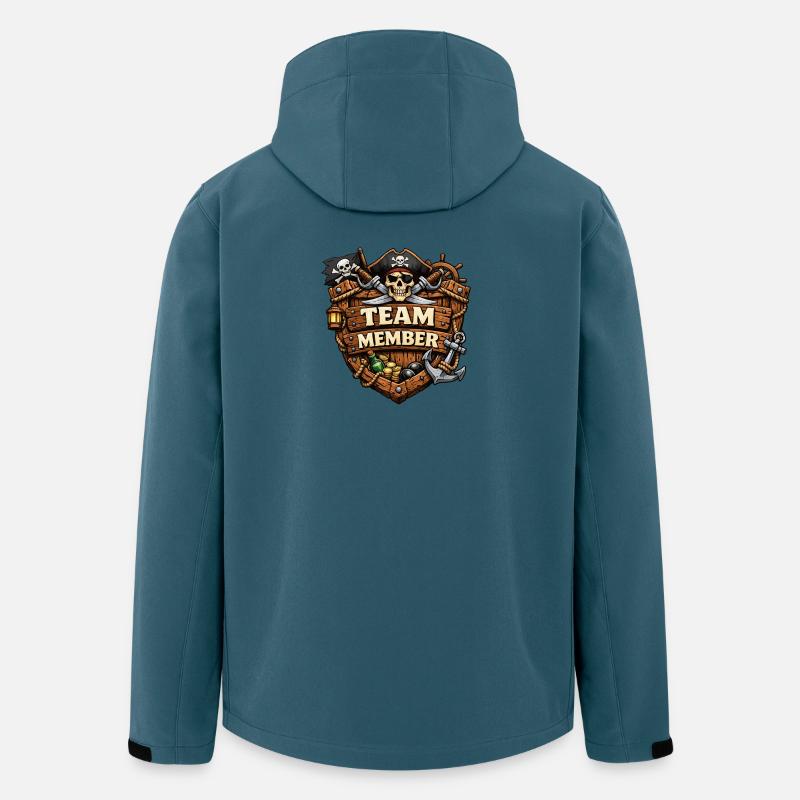 Blason des membres de l’équipe pirate - Veste softshell homme en polyester recyclé Stanley/Stella - bleu pétrole foncé