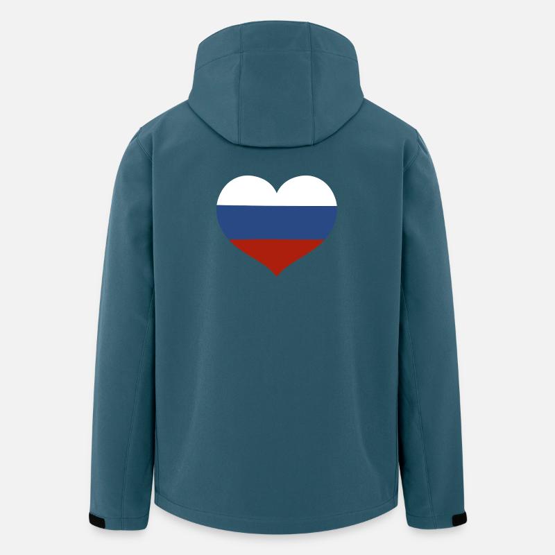 Russische Herzflagge - Recycelte Männer Softshell-Jacke von Stanley/Stella - Dunkles Petrol