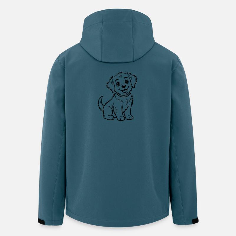Kleiner Hundepuppy Doodle - Recycelte Männer Softshell-Jacke von Stanley/Stella - Dunkles Petrol