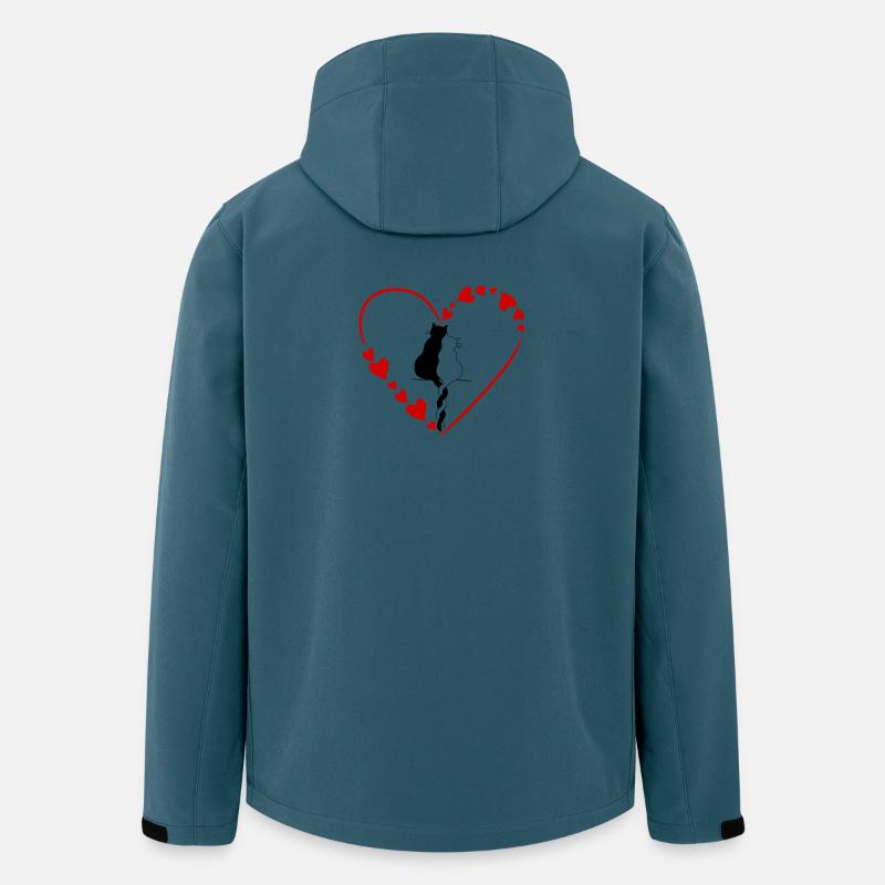 Katzenpaar-Liebe - Recycelte Männer Softshell-Jacke von Stanley/Stella - Dunkles Petrol
