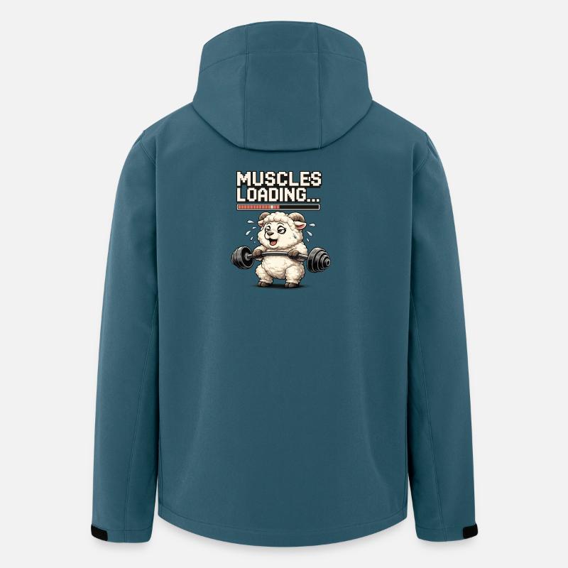 Muskel-Loading Lamm beim Krafttraining - Recycelte Männer Softshell-Jacke von Stanley/Stella - Dunkles Petrol