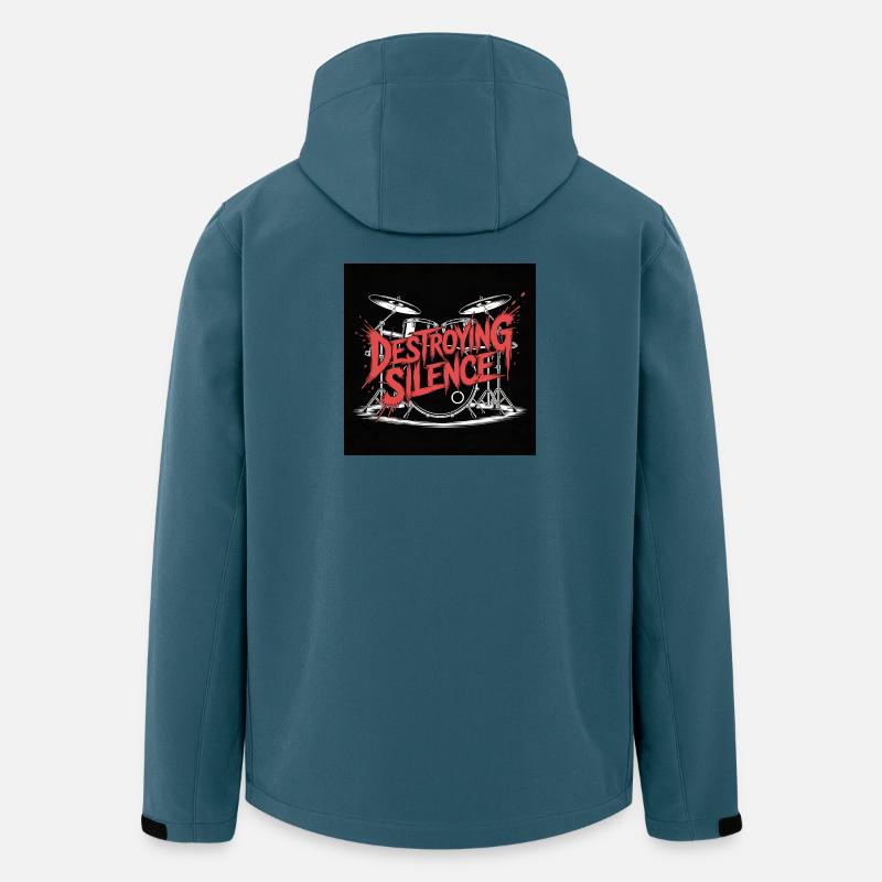 Destruction du silence Graffiti de batterie - Veste softshell homme en polyester recyclé Stanley/Stella - bleu pétrole foncé