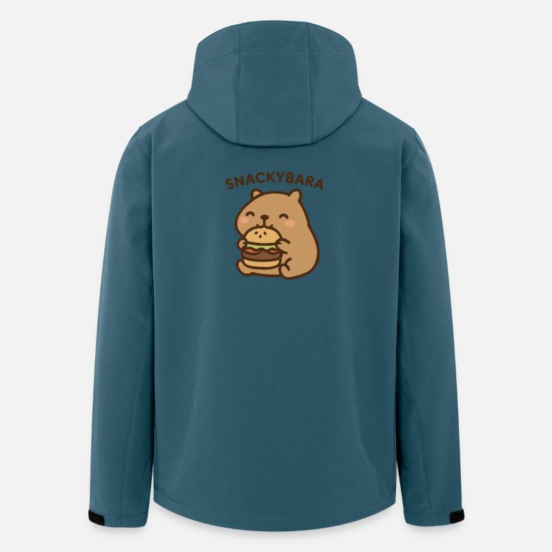 Snackybara – Capybara mit Burger - Recycelte Männer Softshell-Jacke von Stanley/Stella - Dunkles Petrol