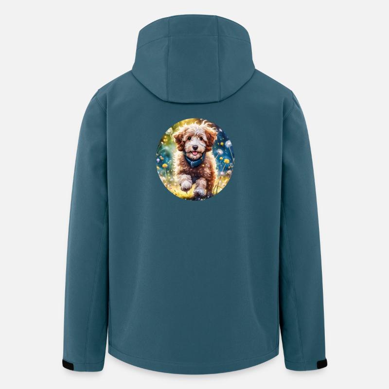 Aussiedoodle im Sonnenschein - Recycelte Männer Softshell-Jacke von Stanley/Stella - Dunkles Petrol