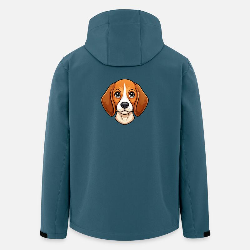 Visage de beagle - Veste softshell homme en polyester recyclé Stanley/Stella - bleu pétrole foncé