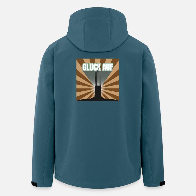 Glück Auf Bergbau Lichtstern - Recycelte Männer Softshell-Jacke von Stanley/Stella - Dunkles Petrol