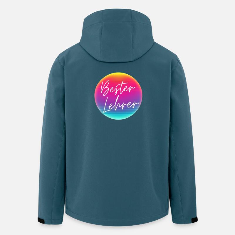 Beste Lehrer! Neon Kreis Personalisierbar - Recycelte Männer Softshell-Jacke von Stanley/Stella - Dunkles Petrol