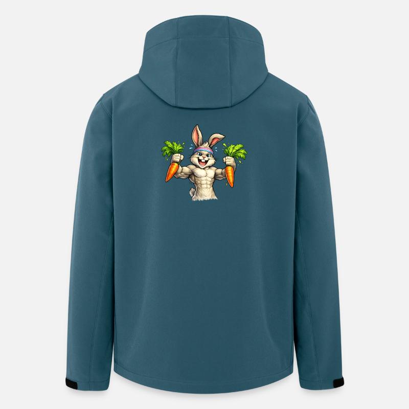 Starker Hase mit Karotten  - Recycelte Männer Softshell-Jacke von Stanley/Stella - Dunkles Petrol