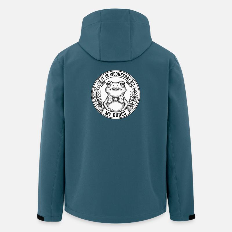 Logo du nœud papillon Wednesday Frog - Veste softshell homme en polyester recyclé Stanley/Stella - bleu pétrole foncé