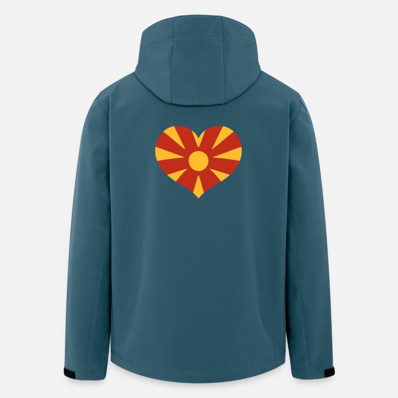 Makedonienherz-Emblem - Recycelte Männer Softshell-Jacke von Stanley/Stella - Dunkles Petrol