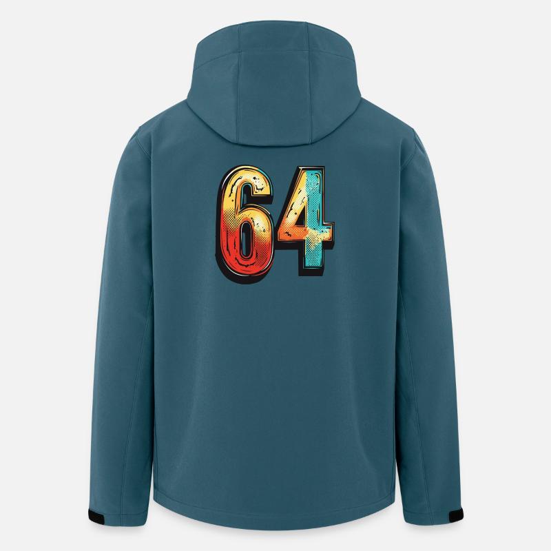64 Zahl Bunt - Recycelte Männer Softshell-Jacke von Stanley/Stella - Dunkles Petrol