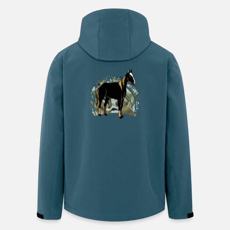 Pferd - Recycelte Männer Softshell-Jacke von Stanley/Stella - Dunkles Petrol