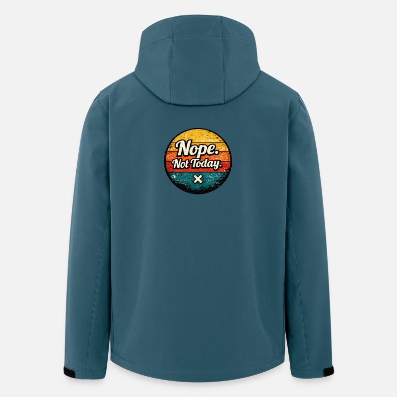 Nope. Not Today. Retro Circle - Recycelte Männer Softshell-Jacke von Stanley/Stella - Dunkles Petrol