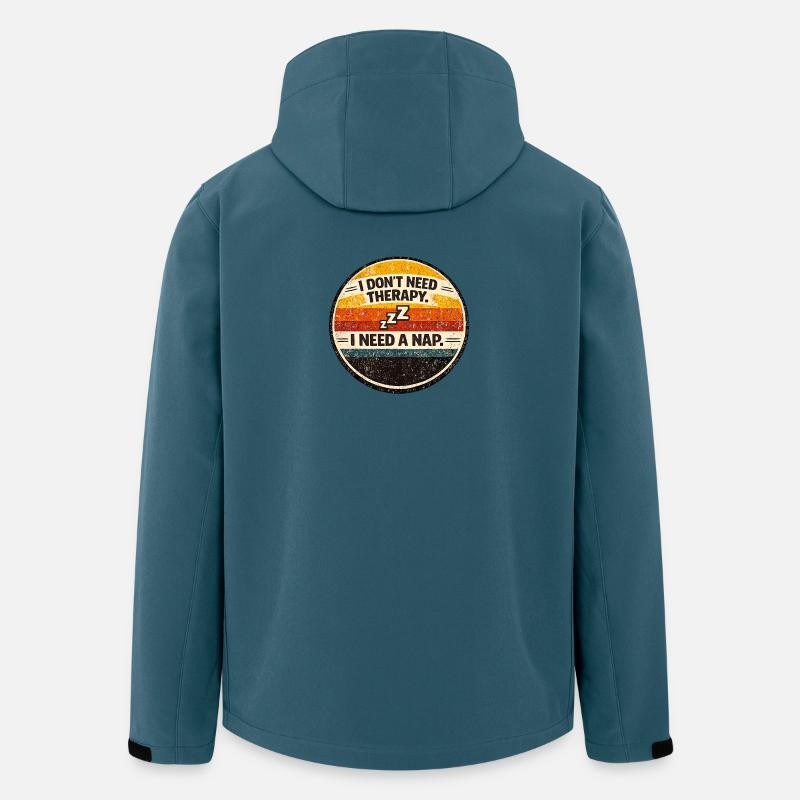 Retro Nap Humor Kreisbadge - Recycelte Männer Softshell-Jacke von Stanley/Stella - Dunkles Petrol
