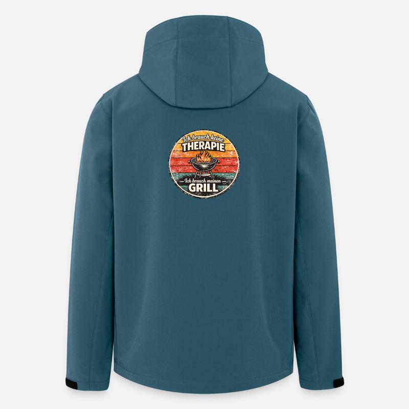 Therapie? Nein, Mein Grill - Recycelte Männer Softshell-Jacke von Stanley/Stella - Dunkles Petrol