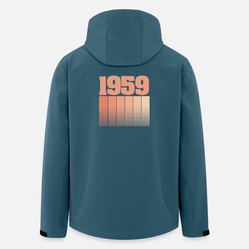 Geboren 1959 - Recycelte Männer Softshell-Jacke von Stanley/Stella - Dunkles Petrol