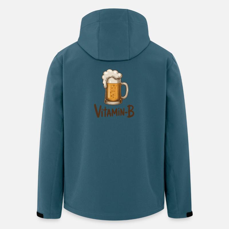 Vitamin-B-lustiger Bierkrug Sarkastisches Trinkdesign - Recycelte Männer Softshell-Jacke von Stanley/Stella - Dunkles Petrol