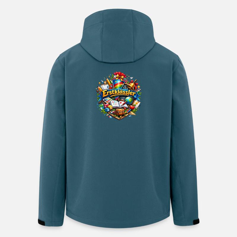 Logo del Mondo dell'Apprendimento della Prima Elementare - Giacca softshell uomo in poliestere riciclato di Stanley/Stella - petrolio scuro