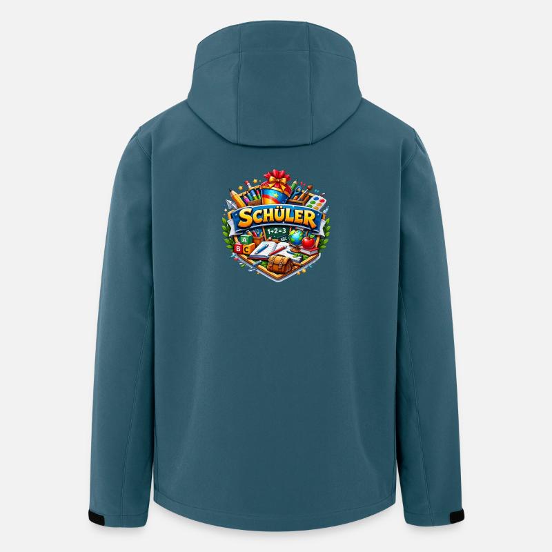 Schüler Lernwelt Sticker Design - Recycelte Männer Softshell-Jacke von Stanley/Stella - Dunkles Petrol