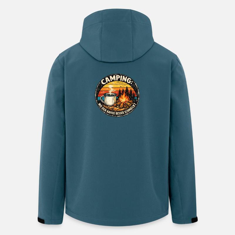 Camping Kaffee Besser Schmeckt - Recycelte Männer Softshell-Jacke von Stanley/Stella - Dunkles Petrol