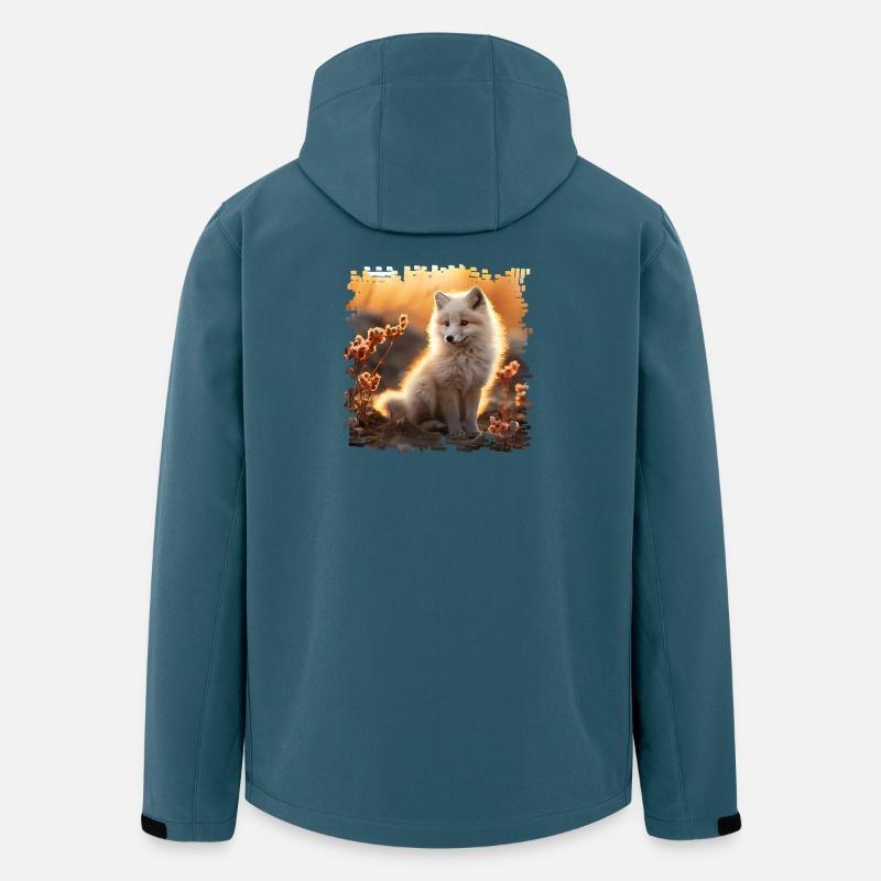 Polarfuchs im Sobbebuntergang - Recycelte Männer Softshell-Jacke von Stanley/Stella - Dunkles Petrol