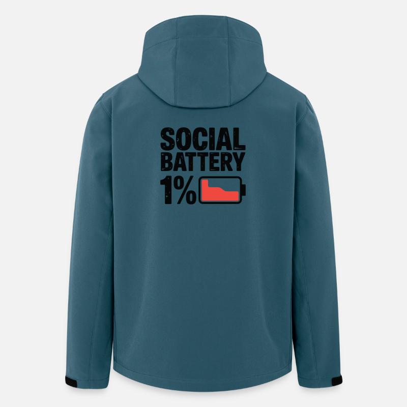 Social Battery 1% Grafik-T-Shirt - Recycelte Männer Softshell-Jacke von Stanley/Stella - Dunkles Petrol