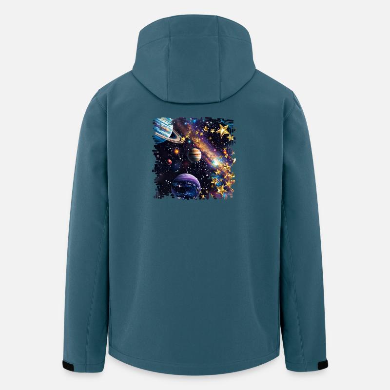 Galaktische Sternenpracht Goldstern - Recycelte Männer Softshell-Jacke von Stanley/Stella - Dunkles Petrol
