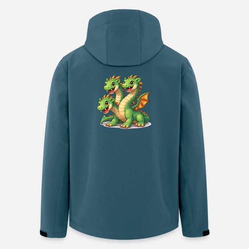 Dreiköpfiger Drache - Recycelte Männer Softshell-Jacke von Stanley/Stella - Dunkles Petrol