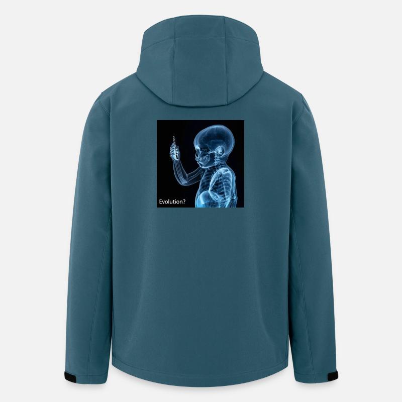 Évolution du smartphone - Veste softshell homme en polyester recyclé Stanley/Stella - bleu pétrole foncé