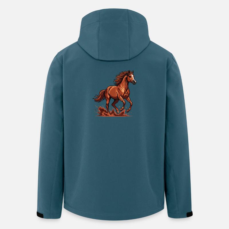 Arabisches Kastanienpferd Reitkraftenergie - Recycelte Männer Softshell-Jacke von Stanley/Stella - Dunkles Petrol