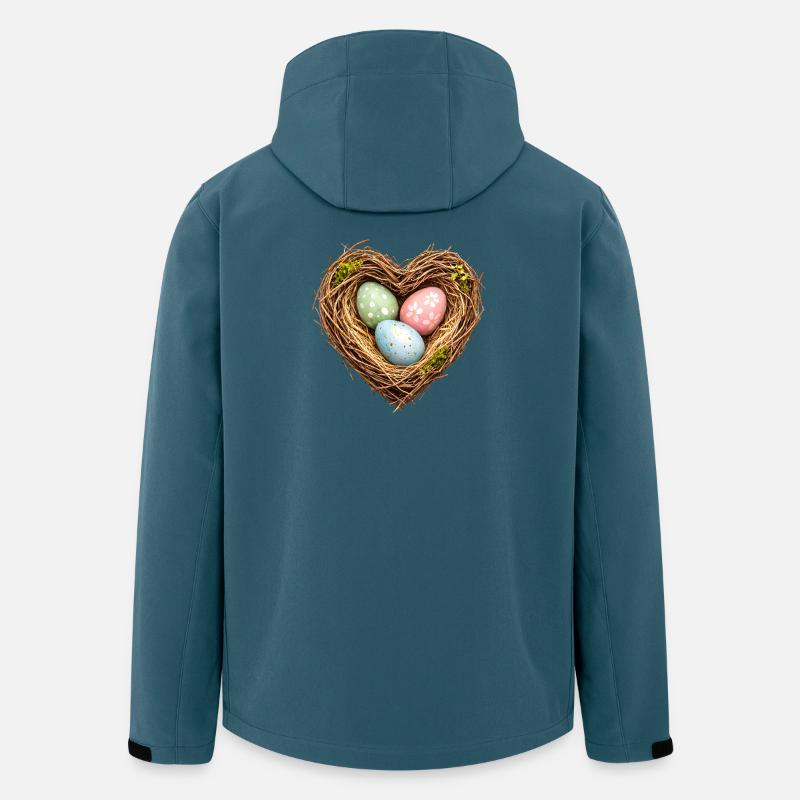 Herzförmiges Osternest mit Eiern - Recycelte Männer Softshell-Jacke von Stanley/Stella - Dunkles Petrol