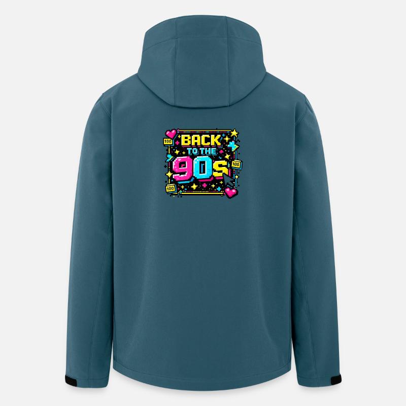 Zurück in die 90er Pixel Neon - Recycelte Männer Softshell-Jacke von Stanley/Stella - Dunkles Petrol